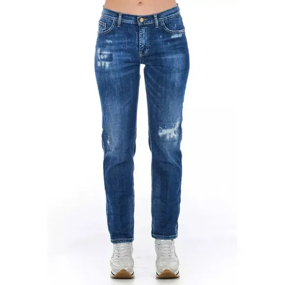 Frankie Morello Blue Cotton Jeans & Pant